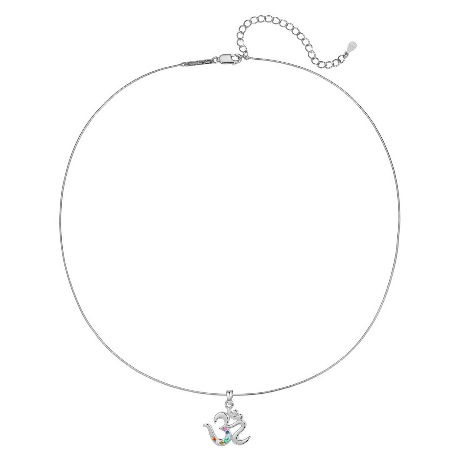 Chakra-Om-Anhänger Halskette für Einheit aus Sterlingsilber